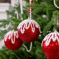 Boules de Noël floquées super scintillantes, peintes à la main, décorations créatives pour sapin de Noël, boules de Noël en paillettes et mousse