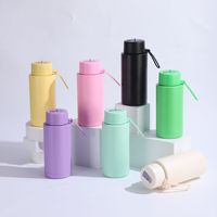 Bouteille d'eau sport grande capacité 34oz, double paroi isolée sous vide en acier inoxydable, réutilisable, avec paille métallique