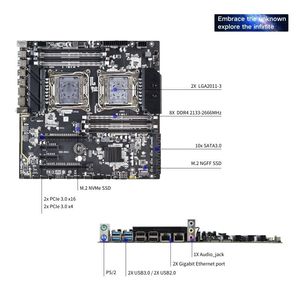 Pandl mới E-ATX 8x DDR4 RAM máy tính để bàn <span class=keywords><strong>PC</strong></span> Mainboard Kit Set kép Intel Xeon E5 2696 V4 Combo 2696v4 X99 dual <span class=keywords><strong>CPU</strong></span> Bo mạch chủ - Product Image 4