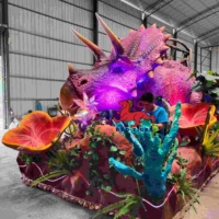 Défilé de dinosaures animatroniques, décoration de carnaval, flotteur lumineux LED, flotteur de festival, affichage personnalisé pour parc à thème