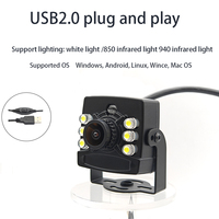 Mini Módulos de Cámara USB 720P, Carcasa Industrial Impermeable, Luz LED Blanca, Luz Infrarroja 850/940, Compatible con UVC, Plug-and-Play