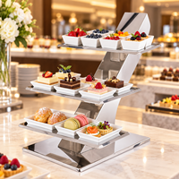 Support à gâteaux XINGPAI pour décoration de mariage, présentoir à thé de l'après-midi, rehausseurs de nourriture en acier inoxydable, support à plusieurs niveaux pour buffet d'hôtel