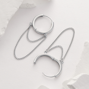 Pendientes de Aro Modernos con Cadena Colgante, Chapados en Oro y Plata, Aleación, Joyería de Moda Unisex - Product Image 2