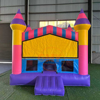 Château gonflable commercial 13x13 15x15 avec panneau d'art publicitaire Moonwalk