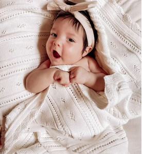 Nuova Coperta per Neonati 100% Cotone Organico Super Morbido, Coperta Avvolgente per Bambini e Bambine, <span class=keywords><strong>Coperte</strong></span> Morbide Lavorate a Maglia per Neonati - Product Image 2