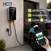 Borne de recharge murale HCD 7kW/11kW/22kW 380V, nouvelle borne de recharge rapide AC pour véhicules électriques, type 2, 16A/32A, OCPP