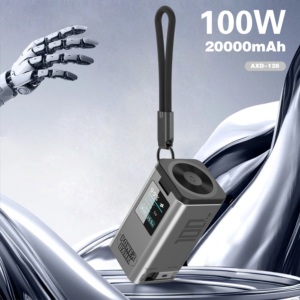 Batterie externe 100W avec charge sans fil Type-C 2 en 1 Chargeur magnétique rapide Affichage LED Alliage d'aluminium - Product Image 2