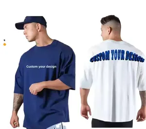 वस्त्र निर्माता कस्टम पुरुषों की जिम टी शर्ट ढीली कैज़ुअल पुरुषों की ओवरसाइज़्ड टीशर्ट डिजाइनर टीशर्ट पुरुषों के लिए बुनियादी टी-शर्ट