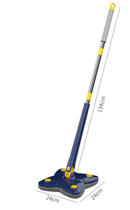 Serpillière à main télescopique multifonctionnelle pour la maison, en forme de trèfle à quatre feuilles, rotative à 360 et à quatre coins - Product Image 6