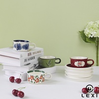 Ensemble tasse et soucoupe en porcelaine, motif floral, coffret cadeau, vaisselle en céramique personnalisée, usage quotidien, maison, hôtel, bureau, cadeaux, moderne
