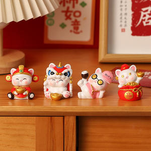 Serie Zhao * Cai <span class=keywords><strong>Mao</strong></span>, pequeños adornos de resina personalizados para muebles, decoraciones para la consola central del coche, una generación de adornos con forma de pelo. - Product Image 2