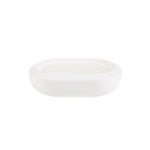 Junzo Soap Dish Oval White Plastic Self Drain For Bathroom Desktop Countertop Home Use - Product Image 5