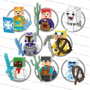 XINH Bloques My World Ghast Muñeco de nieve Piloto Camel Knight Spelunker Baker Juegos de bloques de construcción Mina Modelo Craft Juguetes para niños G0109