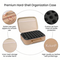 Étui de transport LZ en cuir PU Nappa pour vernis à ongles, huiles essentielles et rouges à lèvres, boîte à maquillage 40 compartiments pour voyage, logo personnalisé