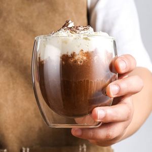 Bol à thé en verre résistant à la chaleur pour la maison, tasse à thé transparente à double paroi pour thé, lait, jus - Product Image 3
