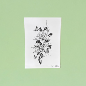 Autocollant de <span class=keywords><strong>tatouage</strong></span> temporaire imperméable, papillon, <span class=keywords><strong>rose</strong></span>, fleurs, <span class=keywords><strong>bras</strong></span>, jambe, <span class=keywords><strong>femme</strong></span>, matériau papier, logo personnalisable, tenue jusqu'à 1 semaine - Product Image 5