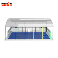 Terrain de tennis panoramique sur mesure 10*20 m, équipement sportif ODM, terrain de padel mobile avec toit électrique