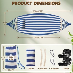 Outdoor Camping <b>Hammock</b> - 2 Person, Lightweight with Carry Bag,Suitable for Camping, Backyard, Patio, Beach and Garden Use - Product Image 2