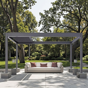 Pergola Bioclimatica in Alluminio Completamente Retrattile, Gazebo con Tetto a Lamelle e Tenda Impermeabile per Giardino e <span class=keywords><strong>Patio</strong></span> - Product Image 1
