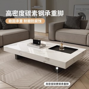 Table basse en marbre carrée, design moderne minimaliste, salon, design haut de gamme, nouveau modèle 2025 - Product Image 2