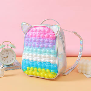 Scolbag lindo <span class=keywords><strong>de</strong></span> dibujos animados <span class=keywords><strong>de</strong></span> silicona <span class=keywords><strong>de</strong></span> burbuja pop chica niños morral <span class=keywords><strong>popit</strong></span> - Product Image 4