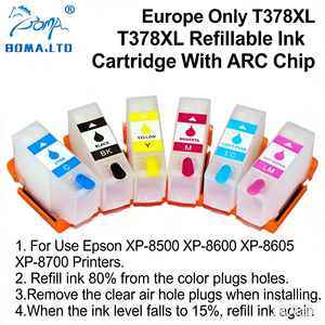 <span class=keywords><strong>Cartouche</strong></span> <span class=keywords><strong>d</strong></span>'<span class=keywords><strong>encre</strong></span> de recharge Europe 378XL avec puce ARC <span class=keywords><strong>pour</strong></span> <span class=keywords><strong>imprimante</strong></span> <span class=keywords><strong>Epson</strong></span> Expression Premium XP-8500 XP-8600 XP-8605 XP-8700 T3791-T3796 - Product Image 2