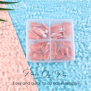 Hanyinails Kit de beauté des ongles de haute qualité OEM fournitures Style français X embouts de cercueil ongles à presser boîte d'emballage élégante pour les doigts - Product Image 5