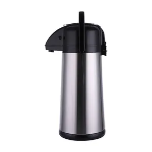 Pot kopi Termos 1,9l 2,2 L, Termos Airpot tekanan, Stainless Steel, vakum kaca Liner, teko udara Termos