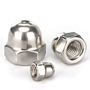 Tuercas hexagonales de acero al carbono niqueladas con precio de fábrica al por mayor, de M3 a varios tamaños métricos, tuercas de capuchón hexagonal personalizables - Product Image 1