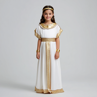 Costume de Jeu de Rôle de Pharaonne Égyptienne Ancienne, Robe Blanche et Dorée pour Fête et Spectacle