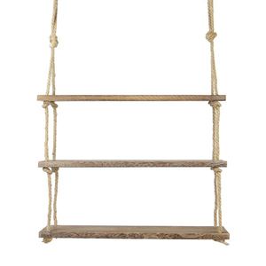 Organizador rústico de decoración de pared, estante de almacenamiento de 3 niveles de exhibición de <span class=keywords><strong>cuerda</strong></span> de yute, estantes de pared de <span class=keywords><strong>cuerda</strong></span> colgante de madera - Product Image 2