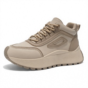 Women's High Walking <b>Shoes</b> Thick Sole Casual <b>Sneakers</b> Lace Up Round Toe for Spring Autumn - Product Image 3