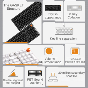 Original Lenovo MK9 98 clé joint Structure filaire mécanique axe rouge <span class=keywords><strong>clavier</strong></span> Esports jeu <span class=keywords><strong>clavier</strong></span> de bureau pour ordinateur portable et ordinateur de bureau - Product Image 3