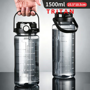 Botella de Agua Deportiva Tritan de Doble Uso Personalizada de 1500 ml con Pajita, Libre de BPA, Gran Capacidad, a Prueba de Fugas, para Ejercicio, Viajes y Gimnasio - Product Image 6