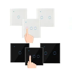 WiFi touch remote control smart wall switch with Ewelink/Tuya 1/2/3 gang EU UK support Google and Alexa for smart home