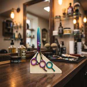 Ciseaux de coiffure professionnels ASAP de 6 pouces en acier inoxydable, écologiques, à manche moyen, revêtement couleur arc-en-ciel, pour droitiers, lames droites - Product Image 2