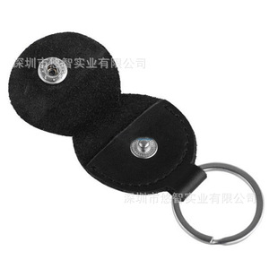 Estuche de cuero personalizado para púas de guitarra, bolsa de almacenamiento para púas, funda para púas con llavero, logotipo personalizado. - Product Image 4