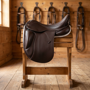 Meilleur Prix Selle d'Endurance Internationale en Cuir Véritable Style Western Anglais Durable pour Courses Hippiques et Sauts (Bois/Plastique) - Product Image 1