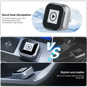 กล่อง Carplay ไร้สายคุณภาพสูง ดองเกิล USB รองรับ Apple Carplay และ <span class=keywords><strong>Android</strong></span> <span class=keywords><strong>Auto</strong></span> พร้อมอะแดปเตอร์ USB C ดีไซน์แบบโมโนลิธิก - Product Image 5