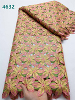 Tissus en dentelle guipure africaine 2025 de haute qualité nigériane soluble dans l'eau 5 yards pour robes de soirée femme 4632