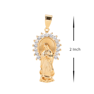 <span class=keywords><strong>Virgen</strong></span> <span class=keywords><strong>de</strong></span> <span class=keywords><strong>guadalupe</strong></span> mujer religiosa colgante católica 14k chapado en oro <span class=keywords><strong>de</strong></span> la joyería - Product Image 3