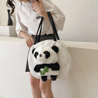Sac en peluche panda mignon de style coréen, nouveau sac tendance à grande capacité pour filles