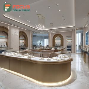 Vitrine de bijouterie minimaliste pour centre commercial, comptoir d'exposition commercial avec cadre métallique - Product Image 5