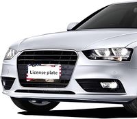 Cadres de plaque d'immatriculation en aluminium au design personnalisé Support de plaque d'immatriculation de voiture en relief Capuchons à vis Accessoires extérieurs de voiture Couleur noire