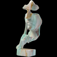 Statue de silence européenne peinture Sculpture colorée Statuettes abstraites résine artisanat nordique maison bureau lumière décoration de luxe