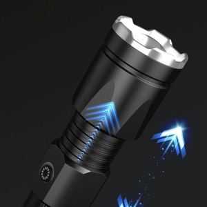 Nouvelle lumière vive extérieure sortie de puissance Zoom télescopique Usb Rechargeable en alliage d'aluminium P120 Led Torche lumières lampe de poche tactique - Product Image 3