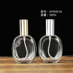 ขวดบรรจุภัณฑ์เครื่องสำอางหรูหราทันสมัยจากโรงงาน ขวดแก้วใสสำหรับน้ำหอม พร้อมฝาสีทอง เงิน ดำ - Product Image 4