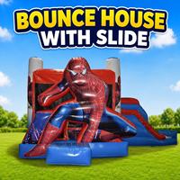 Château gonflable à thème Spider-Man avec toboggan, structure de saut gonflable en PVC pour enfants, idéal pour la location de fêtes