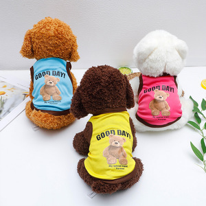 Gilet d'été respirant pour animaux de compagnie, vêtements légers et fins pour chiens, chats, chiots, Corgi, avec imprimé ours, design Good Day - Product Image 3