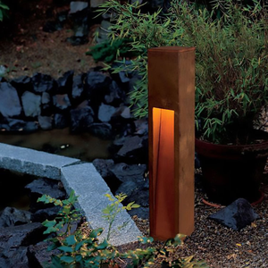 Lámpara de Poste Metálica LED Corten para Entrada de Vehículos, Jardín, Césped, Estilo Art Deco, Decorativa, Impermeable, Personalizable - Product Image 5